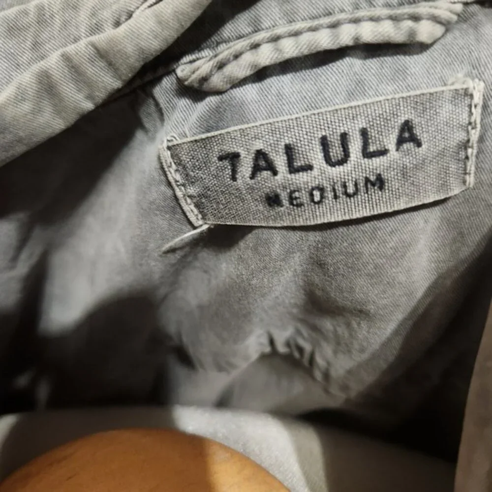 Talula Aritzia Grey Cotton Utility Field Jacket Hooded‎ Military Parka Medium